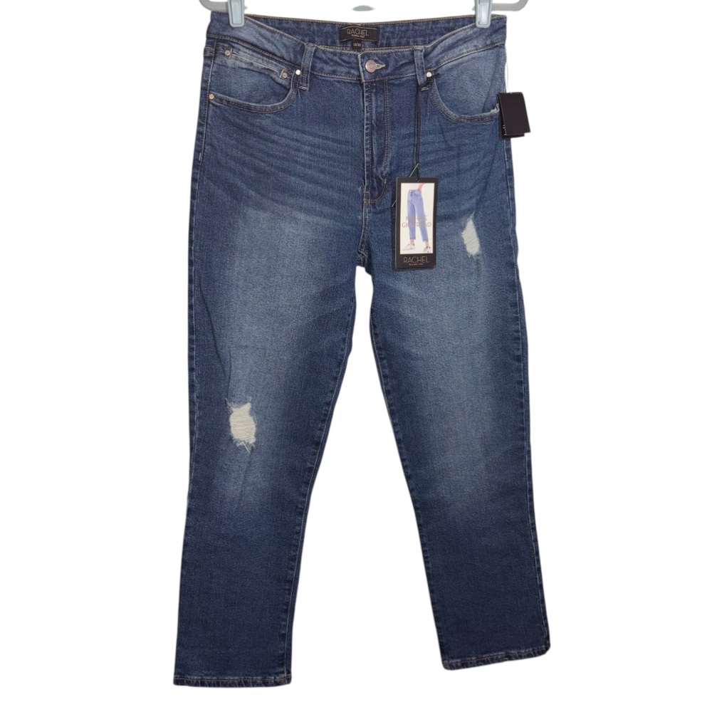 Rachel Roy Girlfriend Jeans Distressed Mid-Rise Straight Leg Women’s Size 14